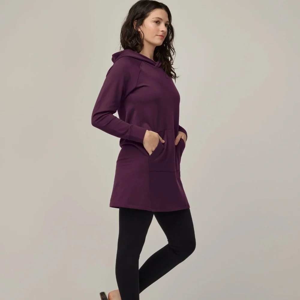 Smartwool Everyday Exploration Merino Wool Hoodie Dress M Woodsmoke Pockets Cozy